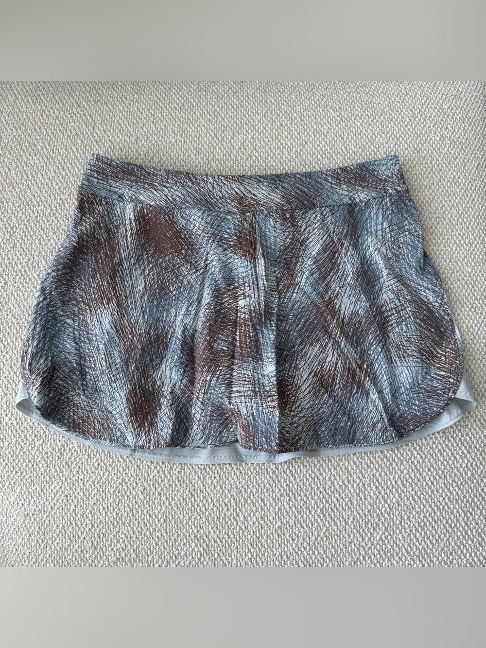 Outdoor Voices Brown and Blue Patterned Active Skort